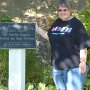 in front of the plaque of my ancestors Jean Doyon & Marthe Gagnon in 1644 this is where they farmed